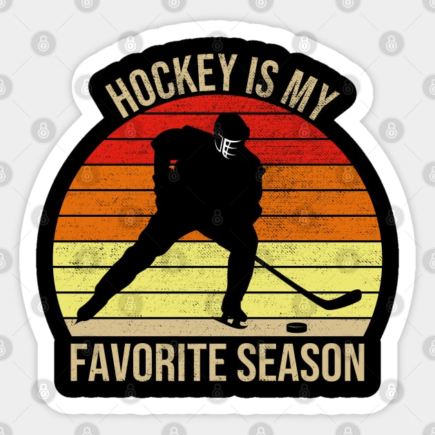 Hockey Is My Favorite Season Vintage Sticker by DragonTees